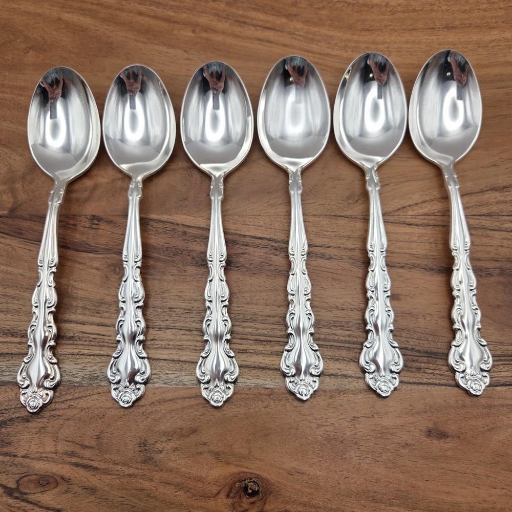 Set Of 6 Oneida Community Beethoven Silverplate Soup Spoons Betty Crocker